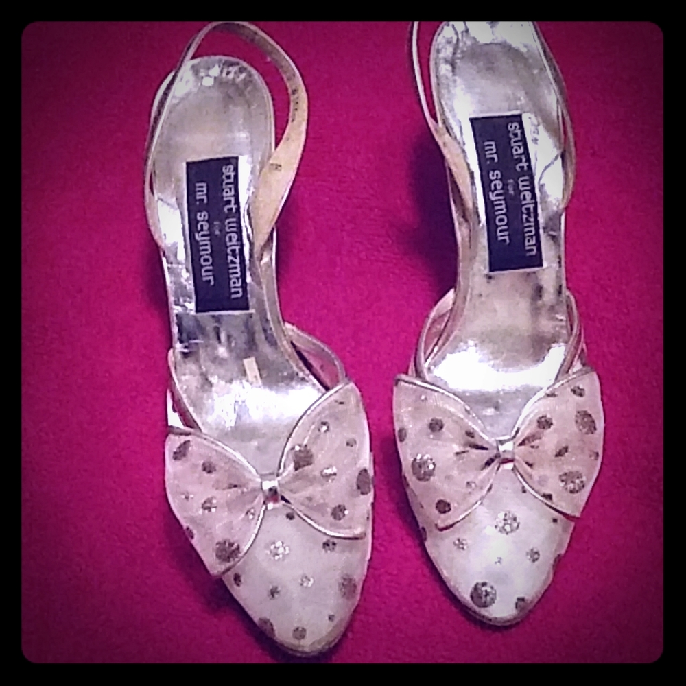 After five dressy heel 2.5 inch . mesh polka dot
